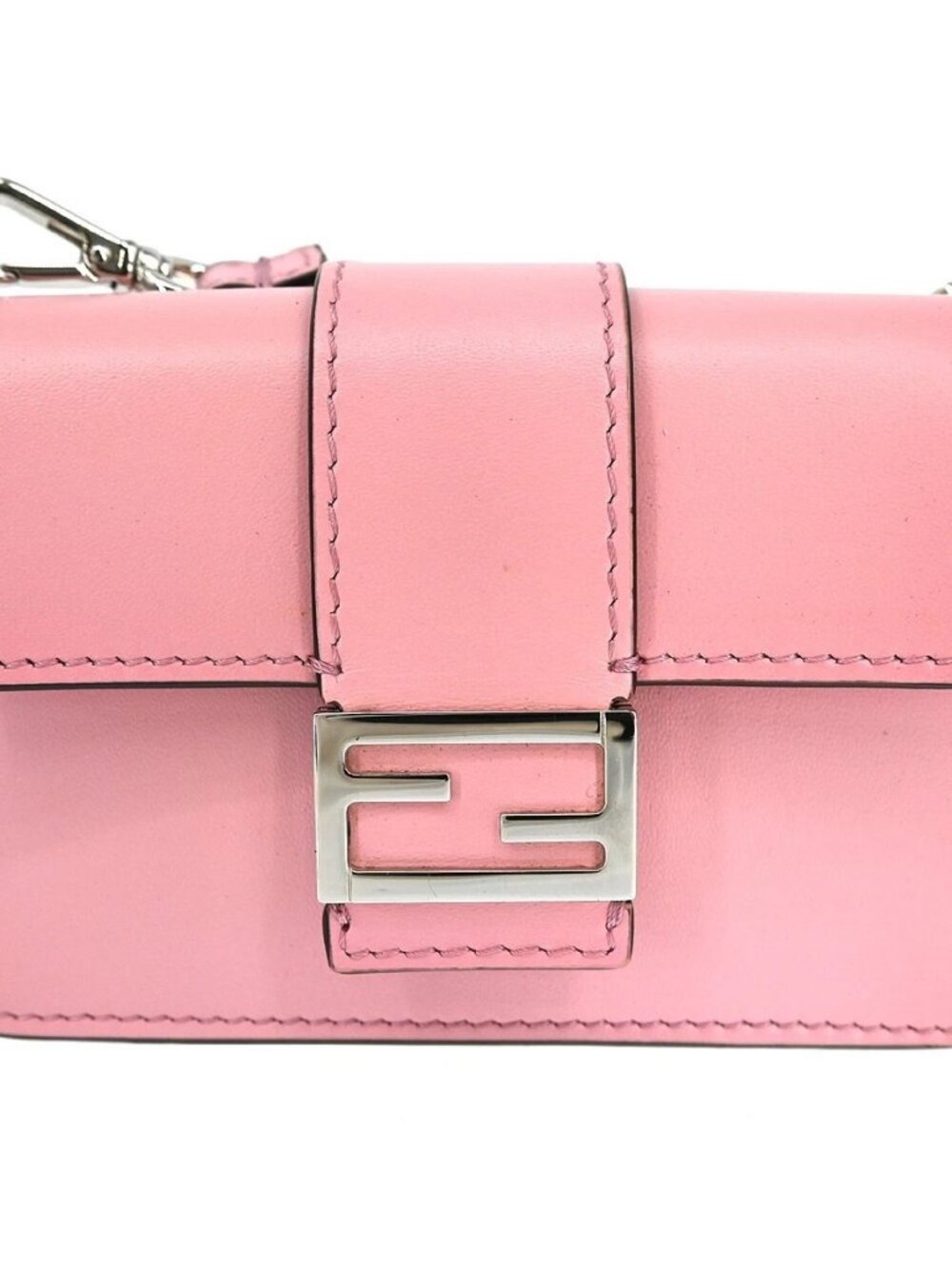 Fendi Pink Micro Baguette Flat Shoulder Bag 7M033AF2H228-8241 NQ07678